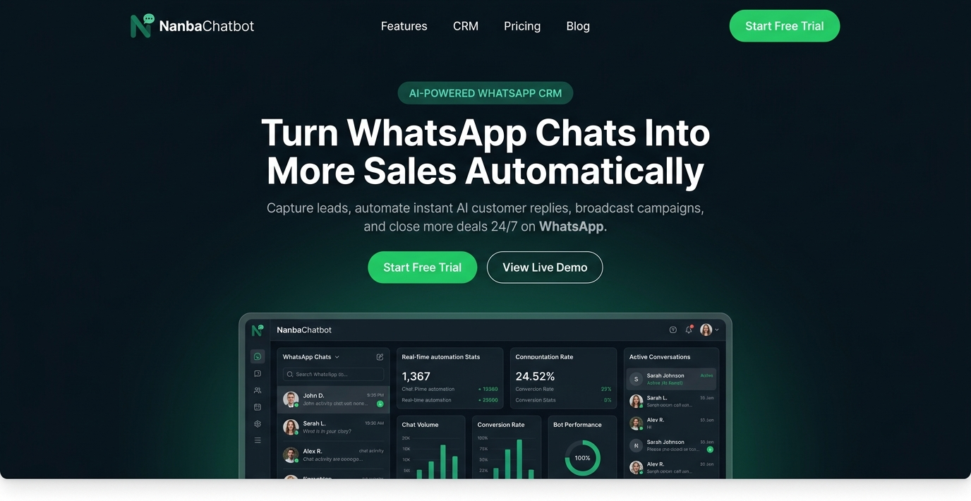 NanbaChatbot website screenshot